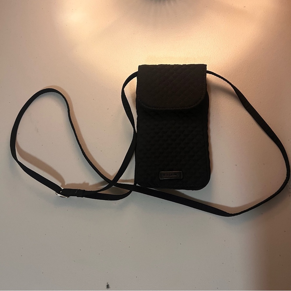 Vera Bradley Black Quilted Crossbody Cell Phone Bag